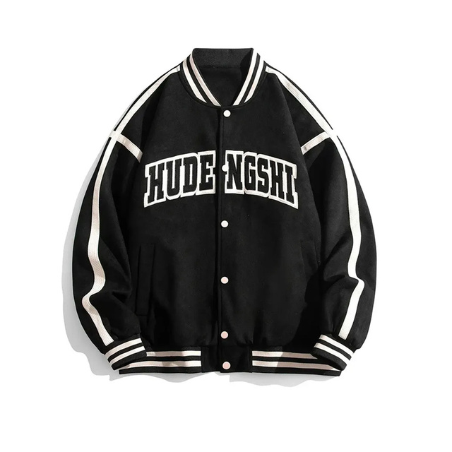 2024 Unisex Vintage Varsity Fleeger Jacket Baseball Outwear Canvas Eco-Friendly Windproof Custom Stand Men High Street