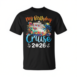 T-shirt personalizzabile per vacanze in famiglia a bordo del crociera 2026 - Maglietta promozionale personalizzata per compleanno e crociere - Product Image 2