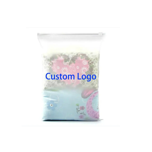 Custom Printed Logo PVC Plastic <b>Bags</b> for <b>Clothing</b> Packing Zipper Slide Lock With Heat Seal Handle for T-Shirts Underwear Shoes - Product Image 1
