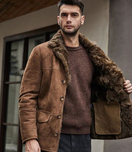 OEM vente en gros manteau en cuir suédé léger véritable cuir de vachette veste Streetwear pour hommes pas cher nouveau manteau en cuir suédé à la mode - Product Image 2