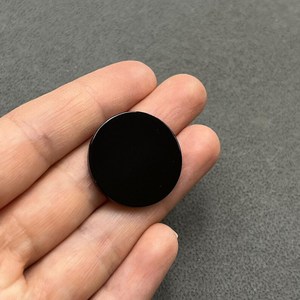 Natural <b>Black</b> Onyx Cabochon Flat Straight <b>Edge</b> Round Shape Loose Gemstones <b>Black</b> Onyx 8mm to 20mm For Jewelry Making - Product Image 1