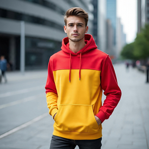 Sudadera con capucha de manga larga con hombros descubiertos bordados de invierno para hombre 500 GSM poliéster polar de peso pesado - Product Image 6