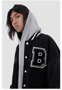 Chaquetas de alta calidad para hombre, chaqueta universitaria de béisbol bordada con estampado personalizado al por mayor - Product Image 6