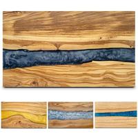 Planche à découper en bois et résine Aacia avec poignée, ustensiles de cuisine écologiques, lavables au lave-vaisselle, haute qualité