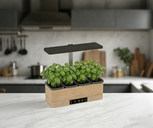 Jardin d'intérieur intelligent J&C à l'aspect bois naturel avec lumière LED réglable pour les herbes aromatiques et les légumes à feuilles vertes de la cuisine - Product Image 1