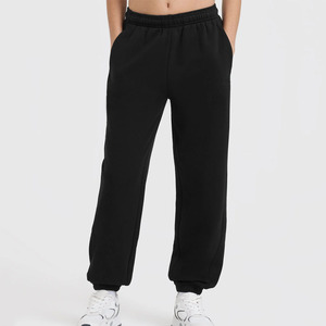 Pantalones de chándal de felpa para mujer, pantalones de chándal de tela suave al tacto, de color negro, superventas - Product Image 1