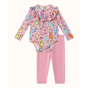 Ensemble de vêtements en tricot de bambou avec pantalon long, style doux et club, 2 pièces pour le printemps/été - Product Image 2