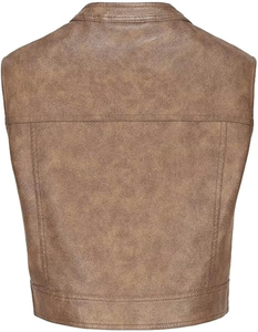 Chaleco de carreras de Motocross de tendencia para mujer, chaqueta de lona de piel sintética con forro de lana, ropa de calle, aspecto universitario - Product Image 6