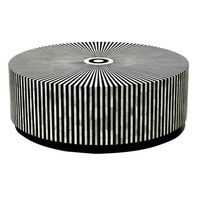Table de salon ronde de style américain moderne avec tiroir et incrustations en os, options personnalisées de haute qualité