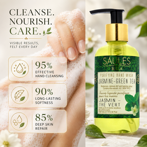 Savon liquide pour les mains au thé vert et au jasmin, nettoyant doux pour les mains, nettoyage quotidien en profondeur, soin de la peau de qualité supérieure - Product Image 3