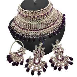 Conjuntos de pendientes de collar Bindi de acero inoxidable para mujer de 3 piezas de calidad Superior nuevo elegante piedra de circón bordada Artificial - Product Image 1