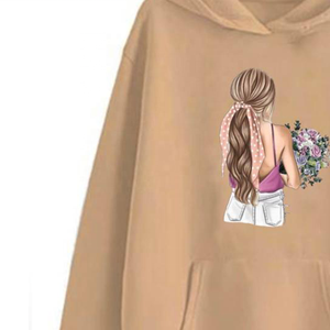 Sweat à capuche à col rond surdimensionné pour femmes Sweat-shirt grande taille avec broderie de logo personnalisé pour la saison d'hiver - Product Image 4