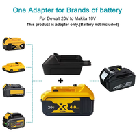 Adaptateur de batterie ABS DM18M 18V 20V avec USB pour outils électriques sans fil, convertit les batteries au lithium, protection contre les surtensions