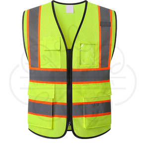 MORTAL SAGA gilet réfléchissant de sécurité haute visibilité 4 poches en plein air équitation de nuit course émulsion maille matériel accessoires de tir - Product Image 1