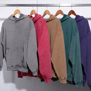 Sweat à capuche surdimensionné en éponge française poids lourd pour hommes Vintage Streetwear impression délavée à l'acide impression numérique personnalisée pour l'hiver - Product Image 1