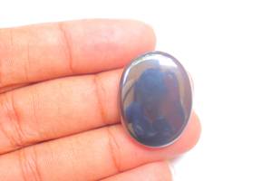 Cristal de cabochon ovale de pierres précieuses d'hématite naturelle taillée brillante exclusive pour bijoux et pierre de pendentif faite à la main de guérison - Product Image 4