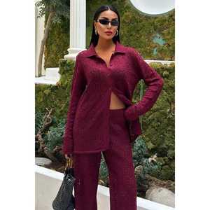 ชุดกางเกงลำลองโอเด็ตต์ โอเพ่นเวิร์ค นิต 9934 ระบายอากาศได้ดีและสวมใส่สบายสำหรับฤดูใบไม้ร่วง - Product Image 2