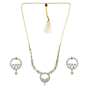 Luxury Round Necklace with Zircon <b>Pearl</b> Diamond Gold Rhodium Plated for Wedding Party Gift Made of Brass Fine <b>Jewelry</b> <b>Set</b> - Product Image 4