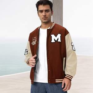 2025 nuevo OEM 100% chaqueta universitaria de alta calidad para hombres de escuela secundaria Letterman estilo bombardero polar - Product Image 1