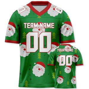 Maillot de football américain personnalisé vert pour hommes jeunes enfants chemise de Noël imprimé nom d'équipe numéro cadeau pour les Fans - Product Image 6