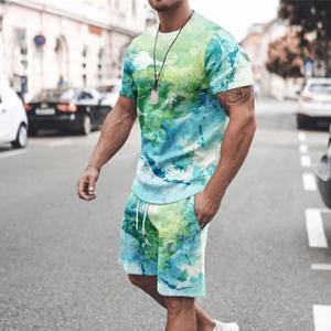 OEM/ODM T-shirts décontractés à manches courtes et col rond 100% coton de haute qualité pour hommes ensemble double avec conception d'impression personnalisée - Product Image 5