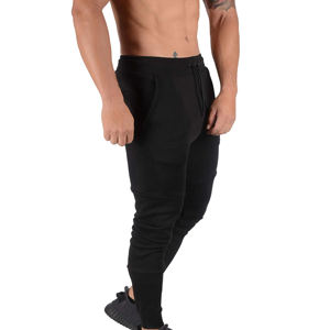 กางเกงออกกำลังกายสีดำลำลองมีกระเป๋าสำหรับผู้ชายกางเกงวอร์มแบบสั่งทำใหม่จากโรงงาน - Product Image 2