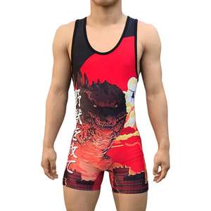 Camiseta de lucha libre para hombres con tela elástica de secado rápido y ajuste de compresión para entrenamiento profesional de gimnasia y partidos - Product Image 4