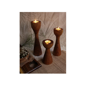 Bougeoirs en bois conçus sur mesure pour la maison Restaurant Hôtel pour la décoration de Noël Disponible avec emballage personnalisé - Product Image 1