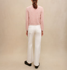 Vente en gros, <span class=keywords><strong>pull</strong></span> cardigan en tricot à manches longues droit <span class=keywords><strong>rose</strong></span> à carreaux et à paillettes brillantes pour femmes - Product Image 5