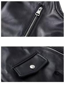 Chaleco de cuero genuino 100% para hombre, estilo motorista, ropa informal de tela de punto, característica de talla grande para invierno, precio bajo - Product Image 3