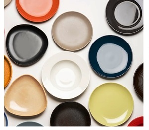 Assiettes en céramique de 8 pouces faites à la main, bols, ustensiles de cuisine et vaisselle plaqués brillants - Product Image 4