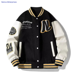 Chaqueta de béisbol de lana holgada bordada de estilo americano para hombre, uniforme de estudiante Popular versátil de talla grande 2025 - Product Image 4