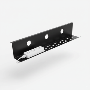Support de câbles sous bureau 60/100 cm en acier thermolaqué WH1000 pour le passage de câbles en aluminium et acier inoxydable - Product Image 1