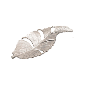 Plateau en métal en forme de feuille en aluminium fini antique Outils à salade en or rose pour le service des aliments et la décoration de table - Product Image 6