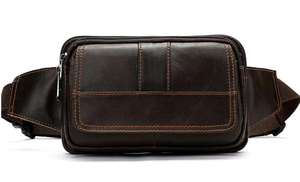 Nouveau sac de taille en cuir d'affaires pour hommes portefeuilles multifonctionnels en cuir Fanny Pack sacs de poitrine à bandoulière de luxe - Product Image 5