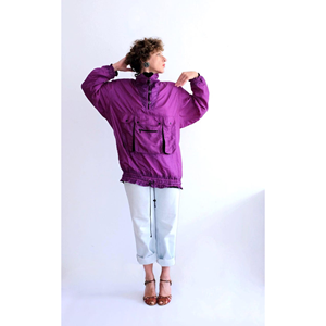 Veste coupe-vent vintage en peau de mouton, pull-over, tricotée, respirante, vêtements de sport - Product Image 1