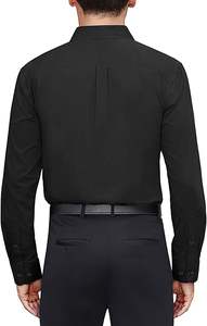 เสื้อเชิ้ตผู้ชายสีดำคุณภาพสูง ผ้าฝ้าย 100% ระบายอากาศได้ดี เป็นมิตรกับสิ่งแวดล้อม แห้งเร็ว ทรงเข้ารูป มีทุกขนาด - Product Image 2