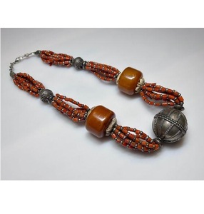 Collier en bois de perles de style européen fait à la main en cordon de coton vintage dernier collier en bois pour femmes cadeau de noël - Product Image 1