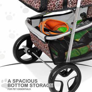 Cochecito plegable para mascotas con sombrilla, portavasos y almacenamiento debajo del asiento para viajes urbanos al aire libre con mascotas - Product Image 2