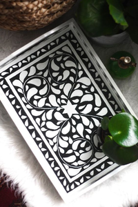 M a Crafts India - Bandeja de Servir de Lujo con Incrustaciones de Madreperla y Hueso, de Alta Calidad y Duradera, con Diseño Elegante a Precio de Mayoreo - Product Image 2