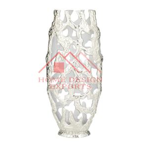 Vase à fleurs en aluminium fait à la main finition nickelée best-seller - Product Image 6
