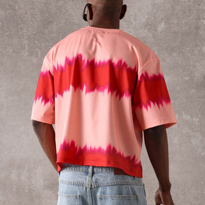 Camisas personalizadas con tinte de corbata para hombre, camisetas OEM de moda de verano de algodón transpirable con impresión de logotipo y soporte de etiqueta privada - Product Image 6