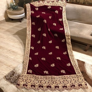 2023 Ladies Winter Velvet <b>Shawl</b> Ladies Elongated Velvet <b>Shawl</b> with <b>Fur</b> Ladies Muslim Department Winter Hot Sale <b>Shawl</b> - Product Image 1
