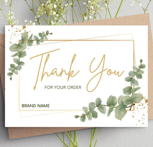 Gracias por su compra, insertos de paquete de impresión de tarjetas de visita de pedido pequeño con tarjetas de papel de diseño personalizado gratis - Product Image 4