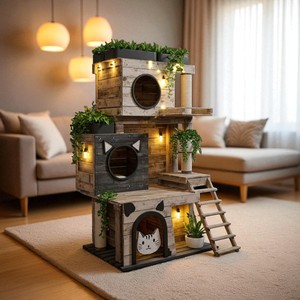 OEM CD25 Abri intérieur en bois de style palette pour animaux de compagnie pour chats et chiens Fournisseur du Vietnam - Product Image 1