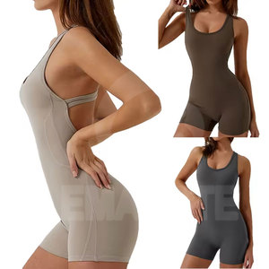 Shorts de yoga sans couture pour femmes, taille mi-haute, dos croisé, sans dos, avec logo imprimé, sur mesure, taille plus, dernier design - Product Image 5