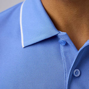 Chemises de golf décontractées pour hommes, personnalisées, en tricot de spandex/coton, à séchage rapide, à manches courtes, avec boutons sur le devant, position du logo sur le devant, service OEM - Product Image 6