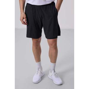 Pantalones Cortos Deportivos 2 en 1 TOMMYLIFE para Hombre, Negros, de Poliéster y Elastano, Corte Estándar, con Leggings Integrados para Correr y Entrenar - Product Image 2