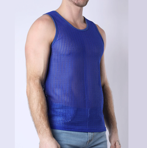 Vente en gros sur mesure de vêtements d'été débardeurs en maille débardeurs hommes Fitness Jogging haltérophilie maille Singlet garçons vêtements d'entraînement unisexe - Product Image 3