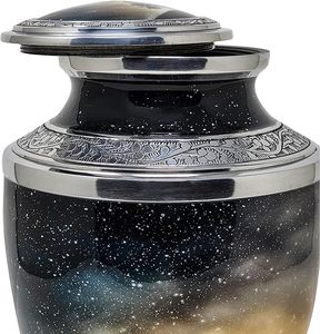 Elegant Art Deco Aluminium Cremation Urn Tabletop <b>Vase</b> Size S for Home Burial <b>Memorial</b> for Dad's Ashes Adult Male Use - Product Image 5